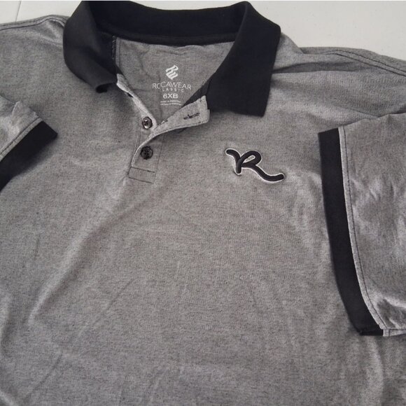 Rocawear Polo Shirt Mens 6XB Big & Tall Gray Short Sleeve Embroidered Logo - Picture 3 of 10
